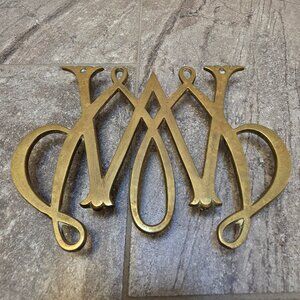 Vintage William and Mary Brass Trivet Virginia Metalcrafters Williamsburg